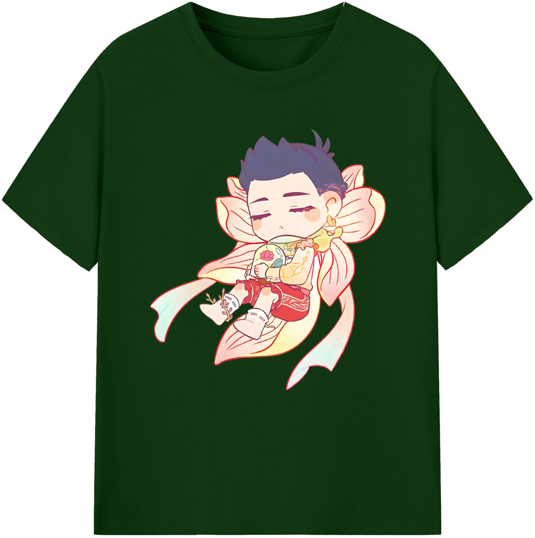 （画像用） Ne Zha 2 ナタ 魔童の大暴れ 綿100％半袖Tシャツ（フロントプリント）